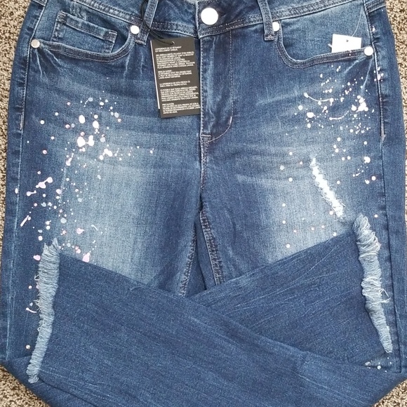 SEVEN7 PAINT SPLATTER SKINNY JEANS - Picture 6 of 12